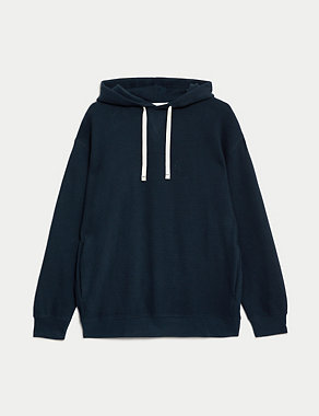 Pure Cotton Textured Oversized Hoodie Image 2 of 6