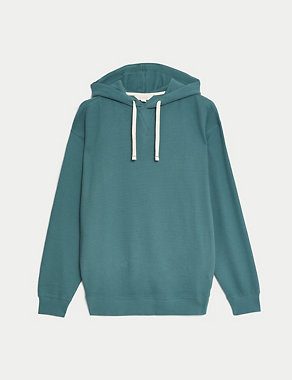 Pure Cotton Textured Oversized Hoodie Image 2 of 5