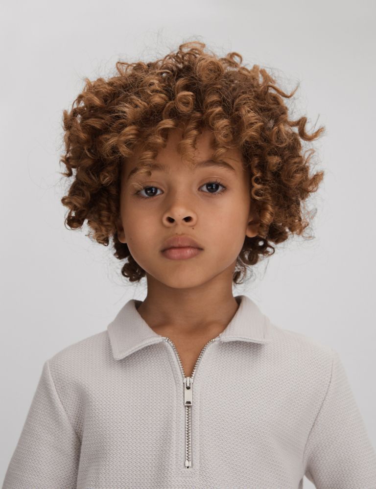 Pure Cotton Textured Polo Shirt (3-14 Yrs) 3 of 4