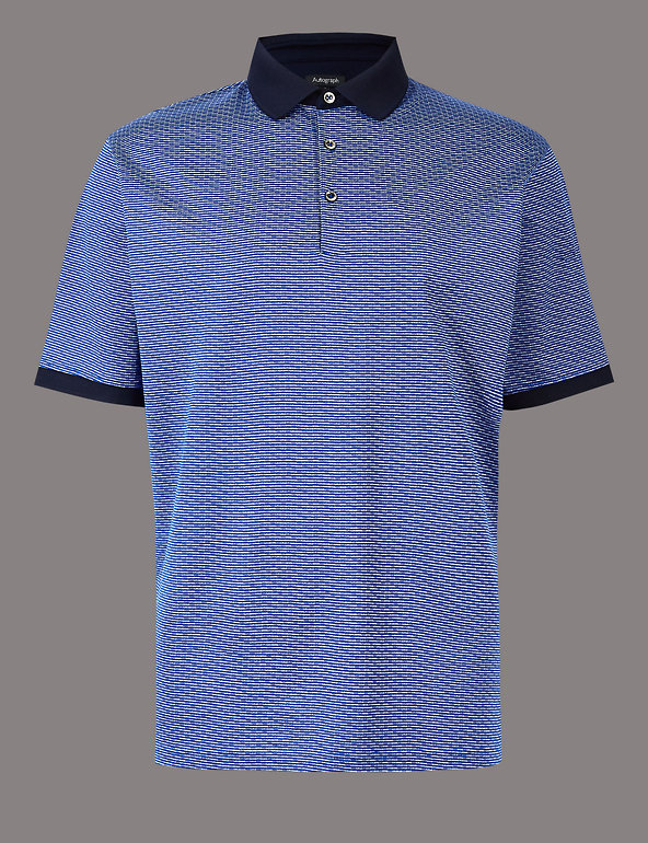 Pure Cotton Textured Polo Shirt Image 1 of 1