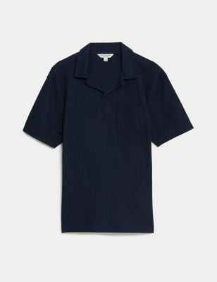Pure Cotton Textured Polo Shirt Image 2 of 7