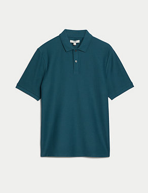 Pure Cotton Textured Polo Shirt Image 2 of 5