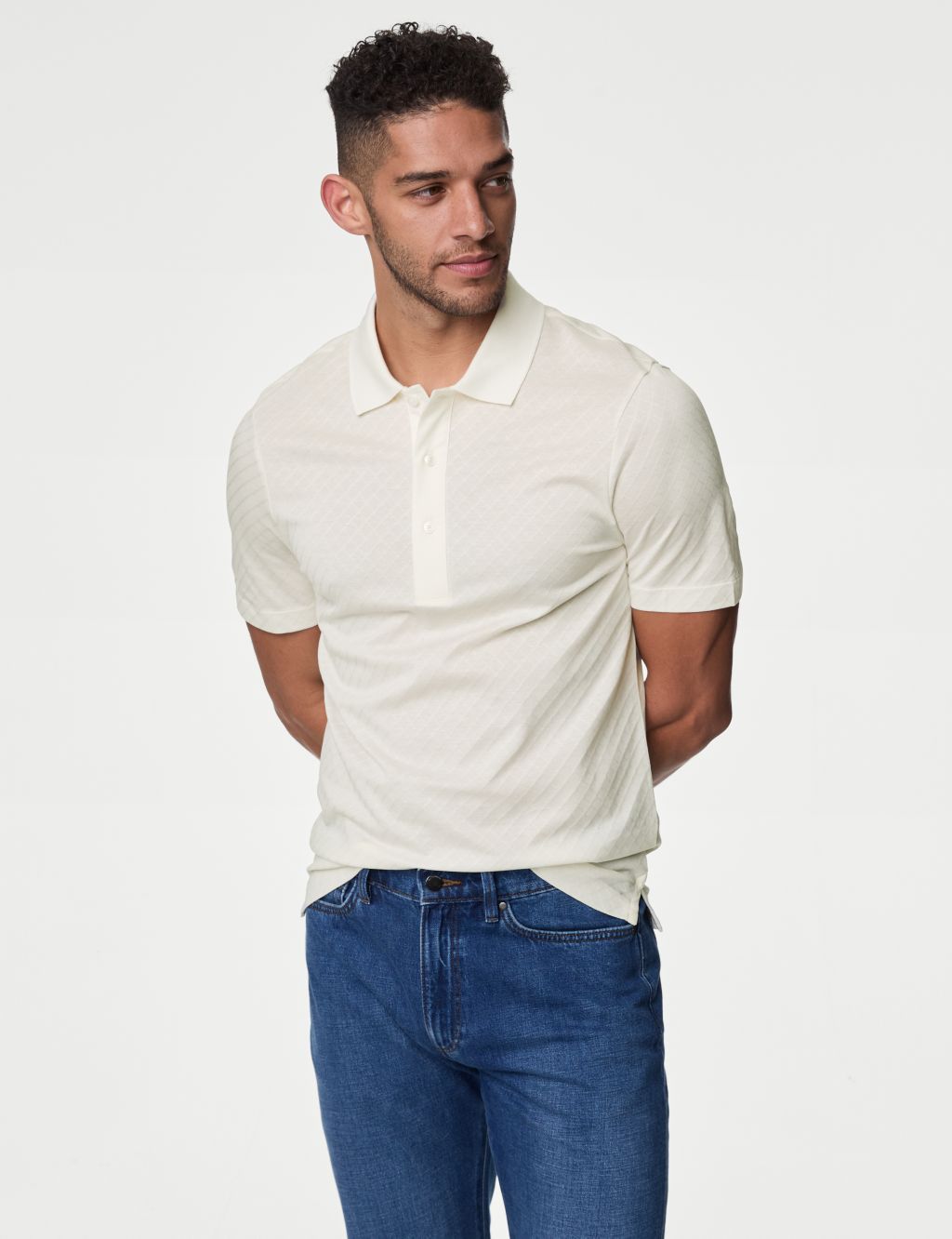 Pure Cotton Textured Polo Shirt 4 of 5