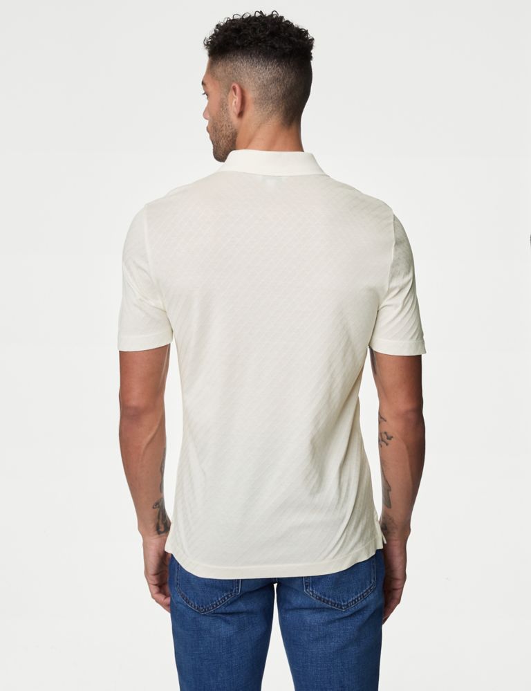 Pure Cotton Textured Polo Shirt 5 of 5