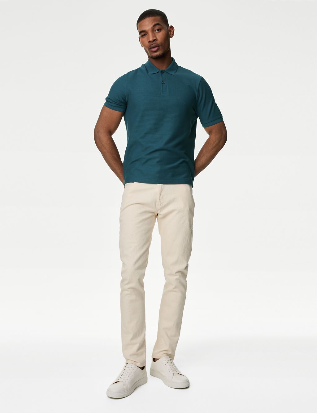 Pure Cotton Textured Polo Shirt 2 of 5