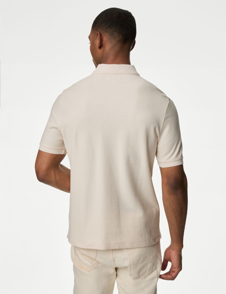 Pure Cotton Textured Polo Shirt 5 of 5