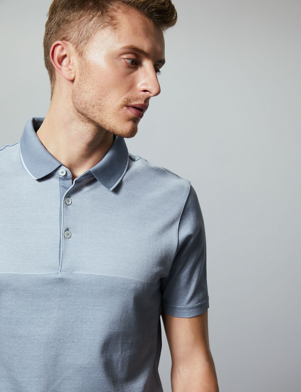 Pure Cotton Textured Polo Shirt 2 of 4