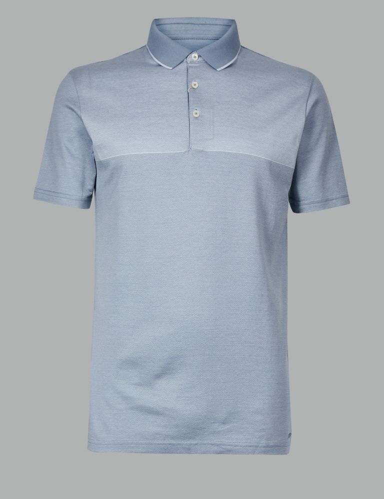 Pure Cotton Textured Polo Shirt 2 of 4