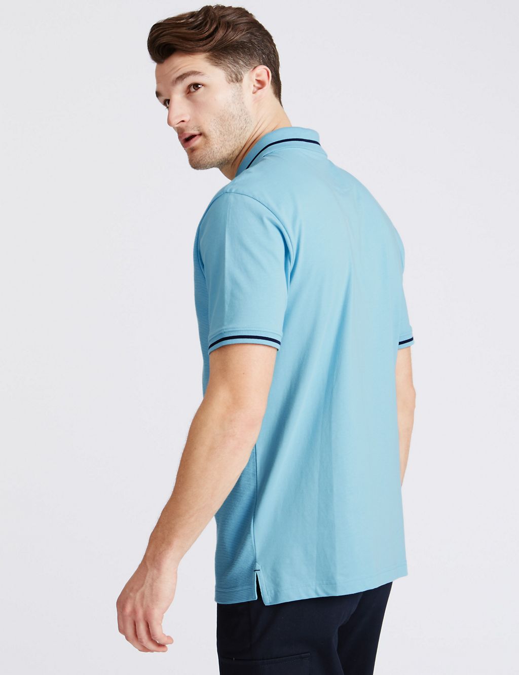 Pure Cotton Textured Polo Shirt 2 of 3
