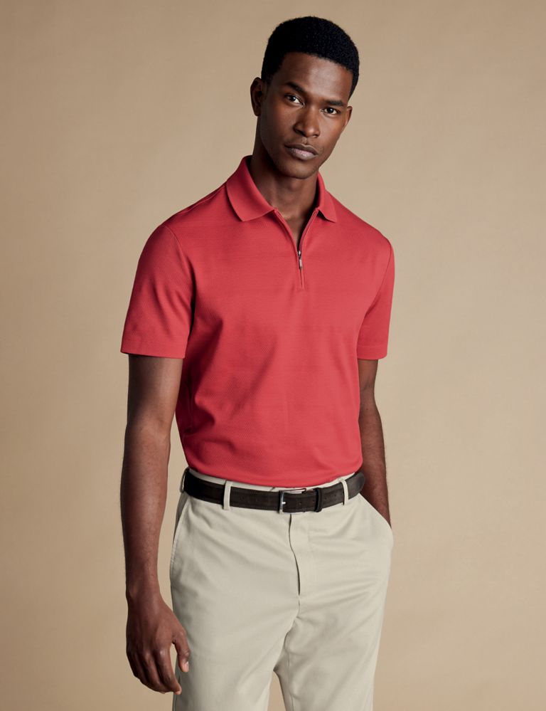 Pure Cotton Textured Polo Shirt 3 of 6