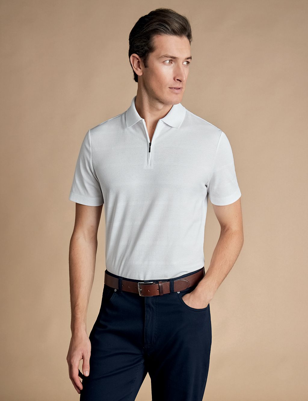 Pure Cotton Textured Polo Shirt 2 of 6