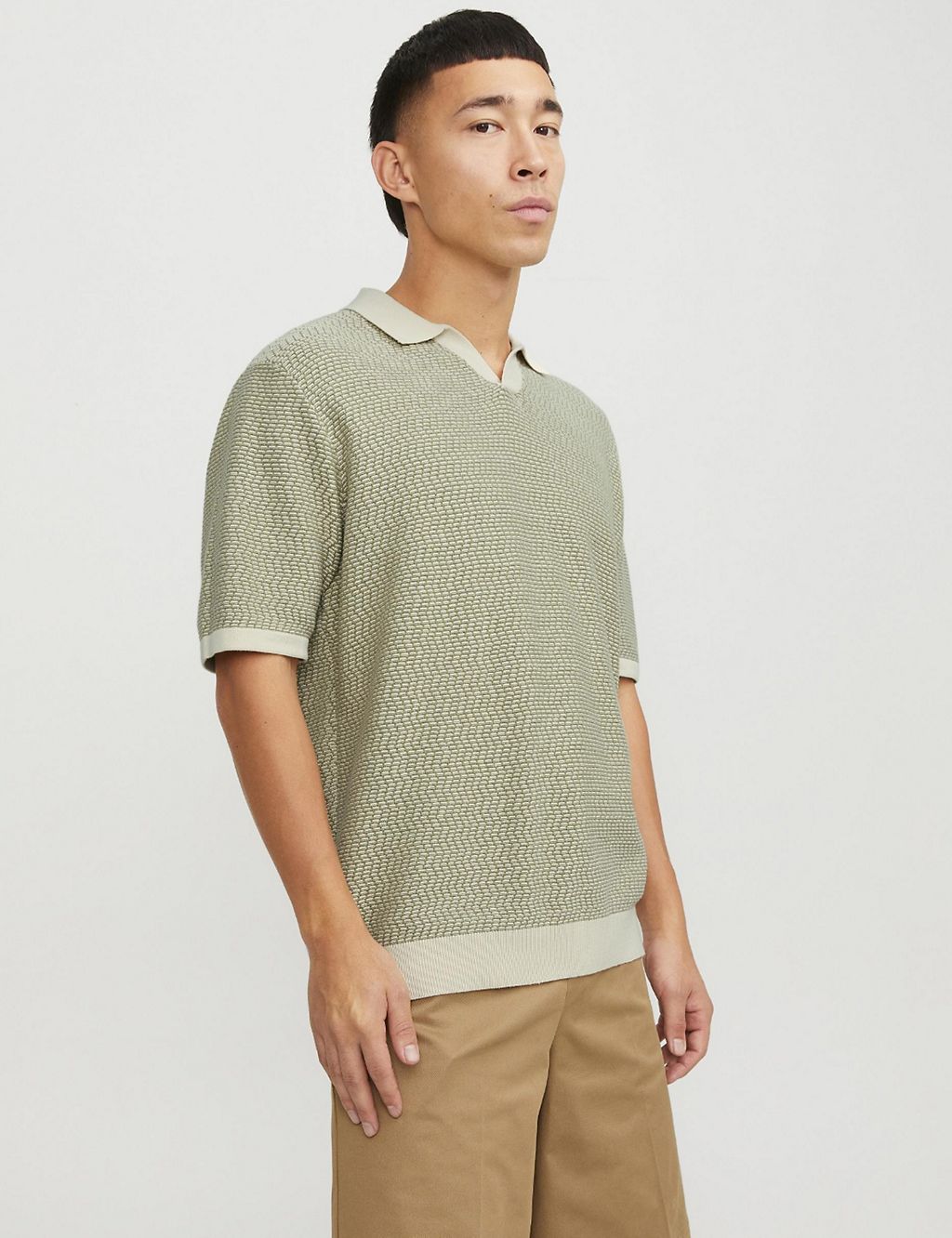 Pure Cotton Textured Polo Shirt 3 of 7