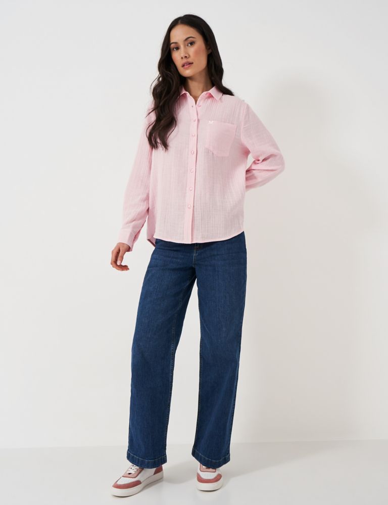 Pure Cotton Textured Relaxed Shirt 3 of 5