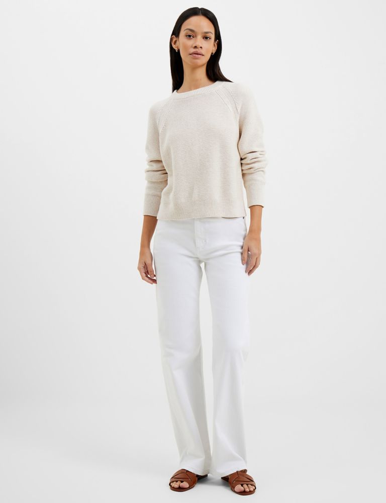 Pure Cotton Textured Round Neck Jumper | French Connection | M&S