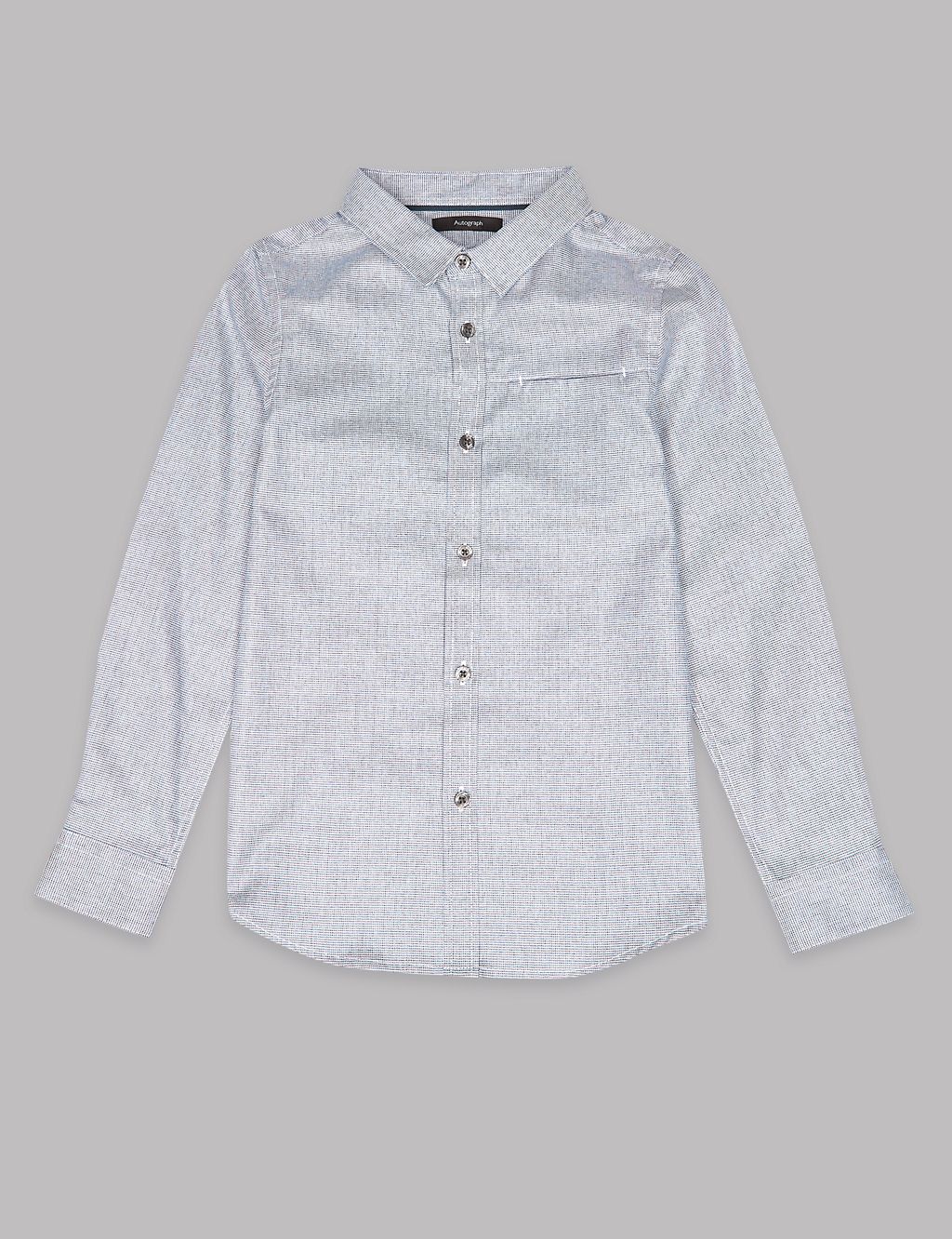 Pure Cotton Textured Shirt (3-16 Years) 1 of 1