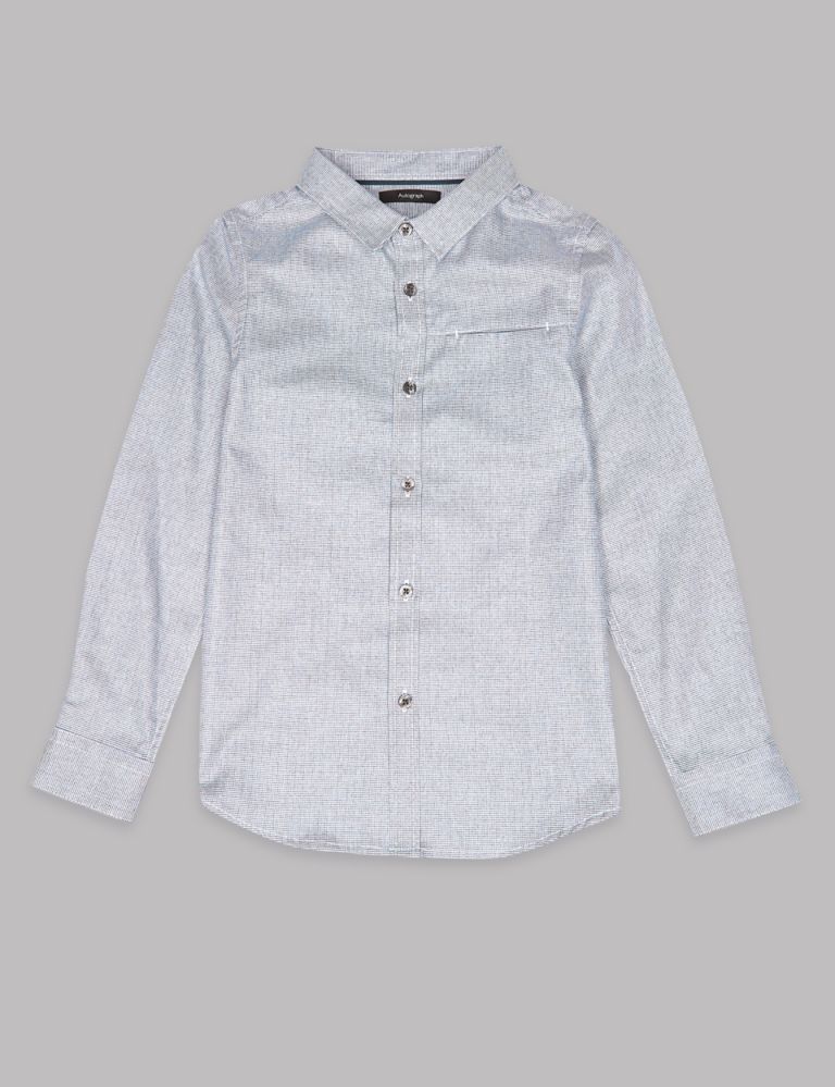 Pure Cotton Textured Shirt (3-16 Years) 1 of 1