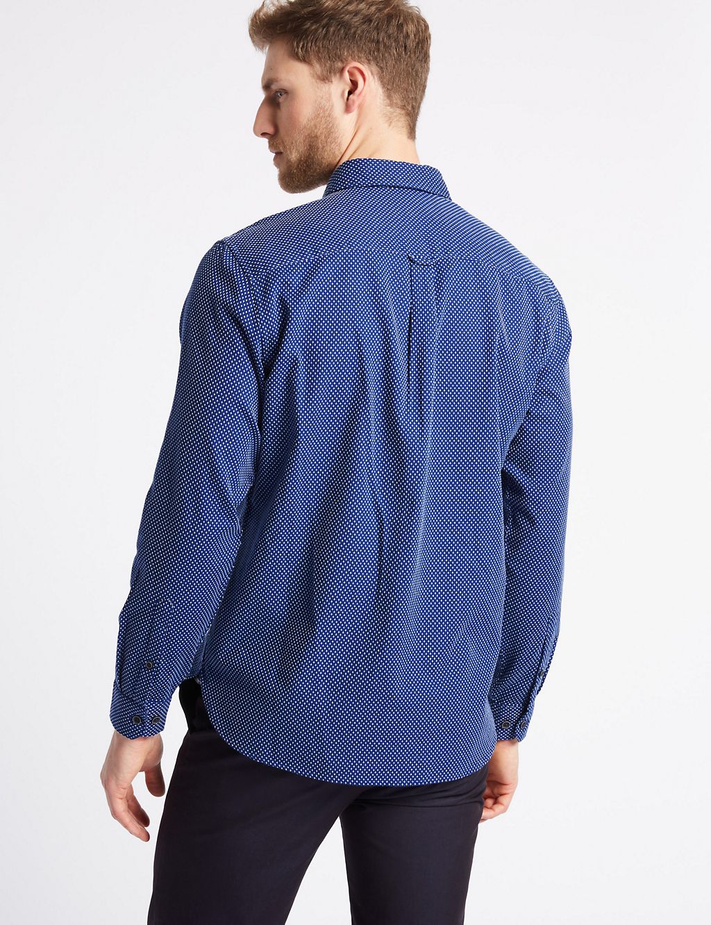 Pure Cotton Textured Shirt with Pocket 4 of 5
