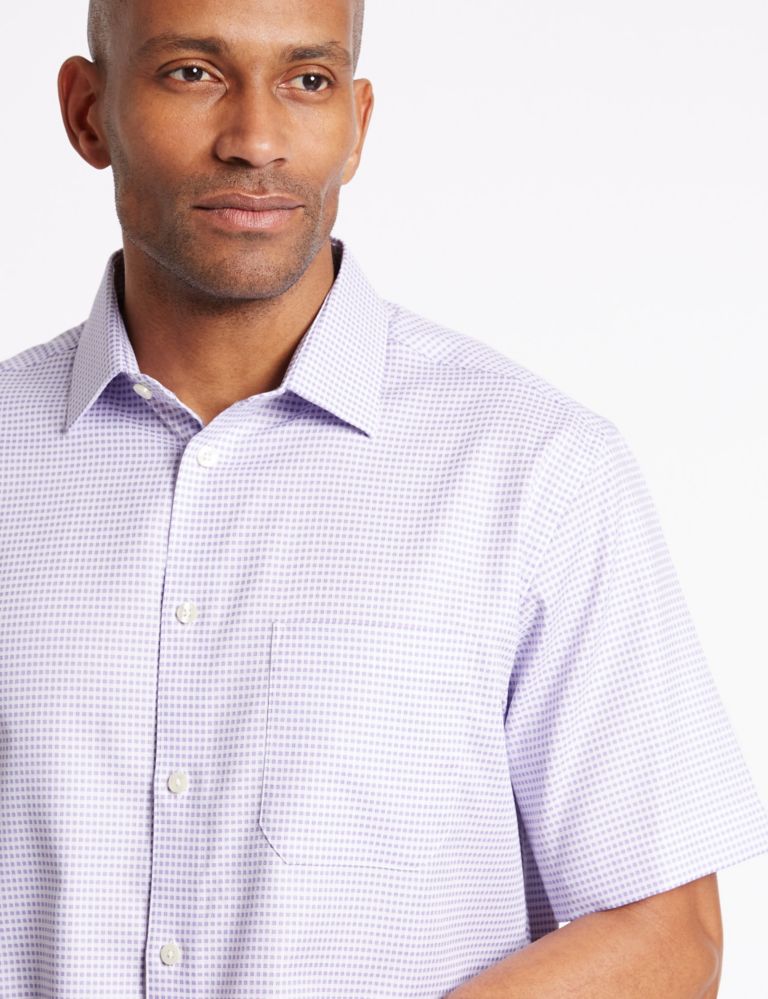Pure Cotton Textured Shirt with Pocket 4 of 4