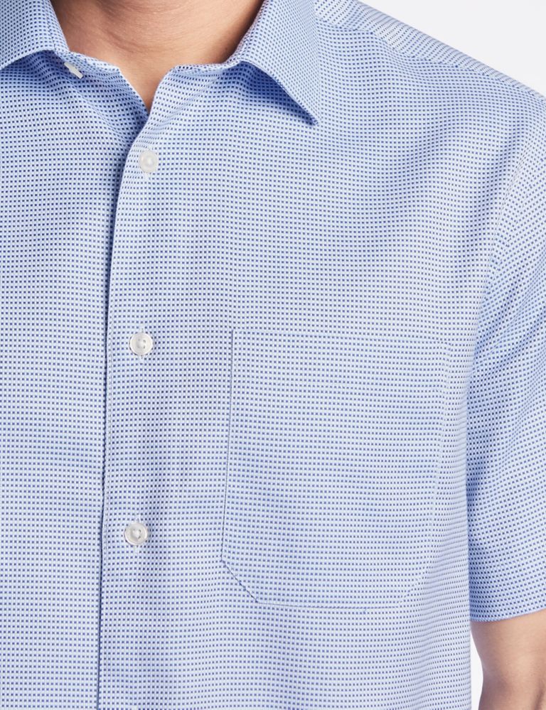 Pure Cotton Textured Shirt with Pocket 5 of 5