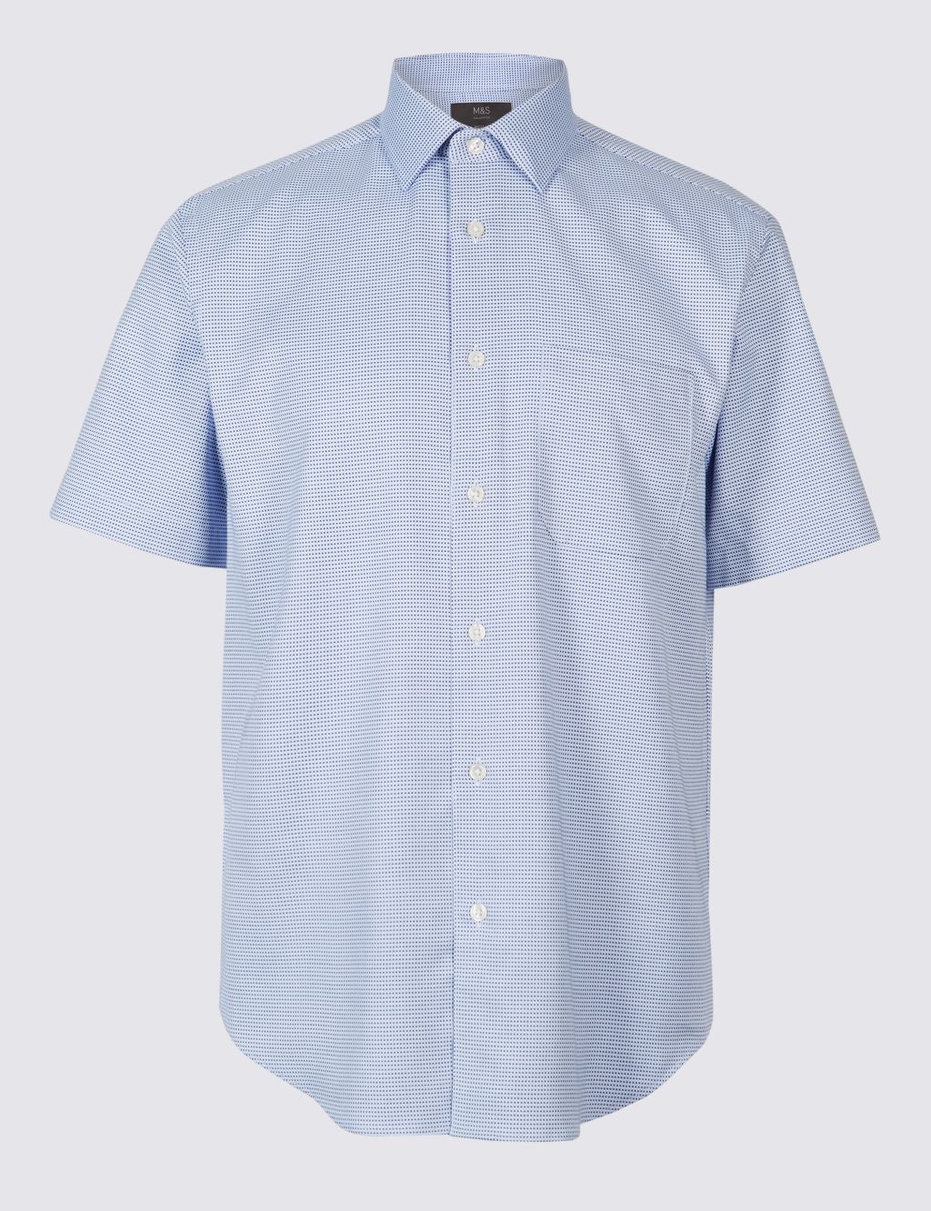 Pure Cotton Textured Shirt with Pocket 1 of 5