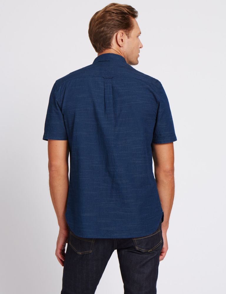 Pure Cotton Textured Shirt with Pockets 3 of 4
