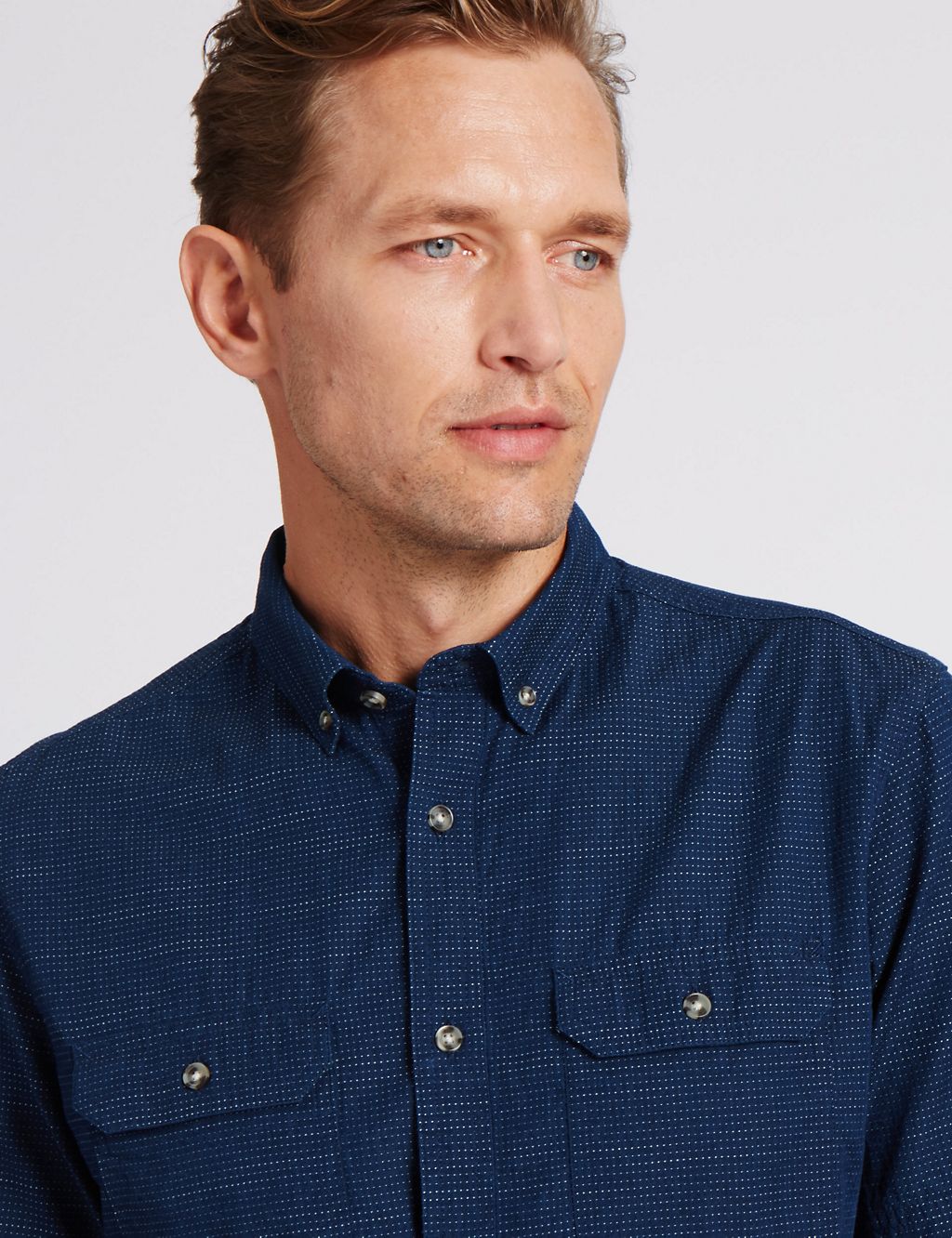 Pure Cotton Textured Shirt with Pockets 4 of 4