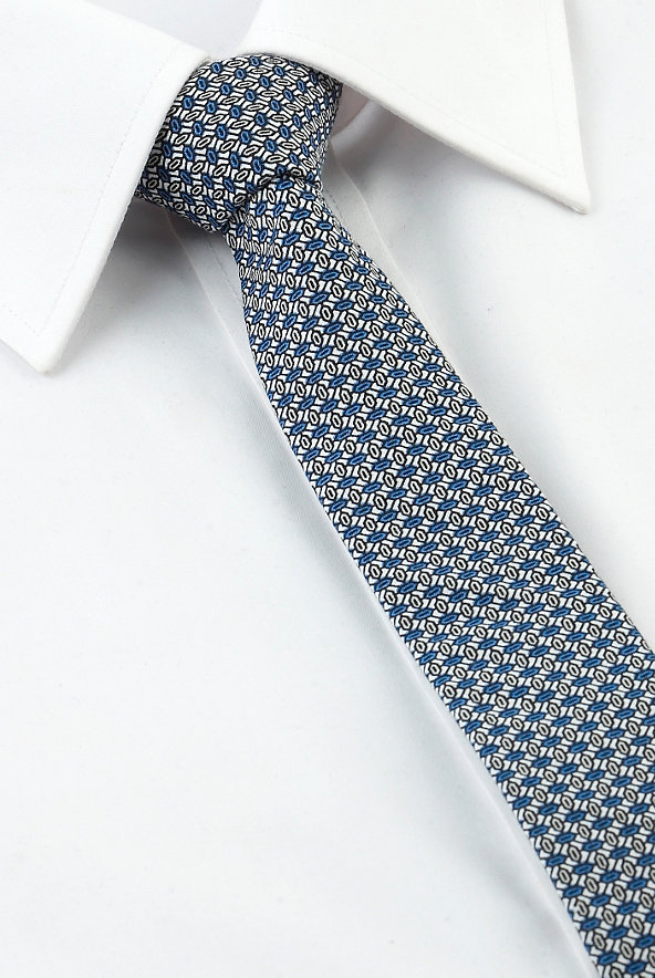 Pure Cotton Textured Skinny Tie Image 1 of 1
