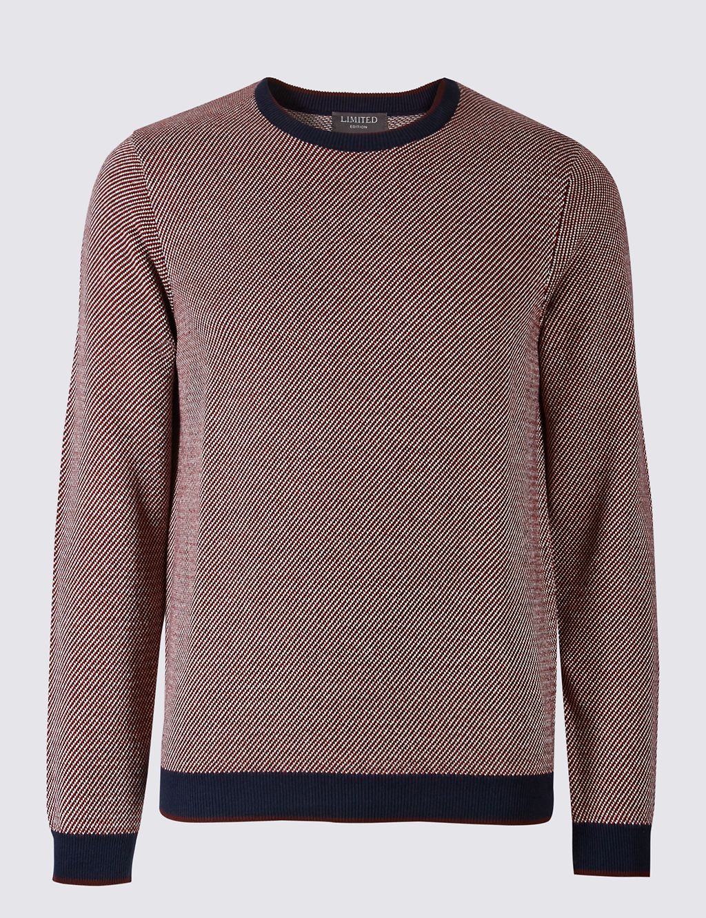 Pure Cotton Textured Slim Fit Jumper 1 of 4