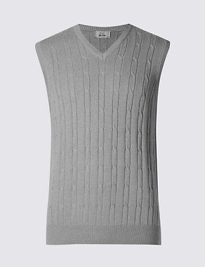 Pure Cotton Textured Slipover Jumper Image 2 of 3