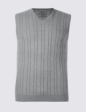 Pure Cotton Textured Slipover Jumper Image 2 of 3