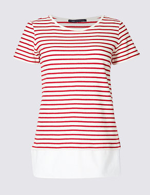 Pure Cotton Textured Stripe T-Shirt Image 2 of 4