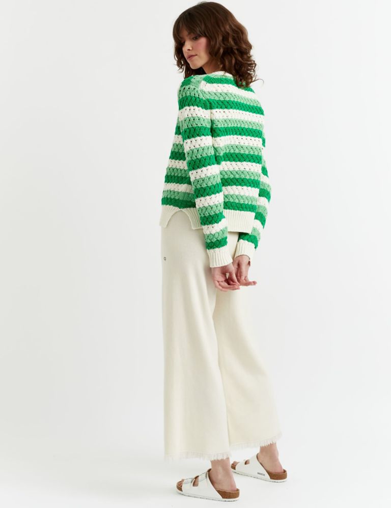 Pure Cotton Textured Striped Cardigan 4 of 4
