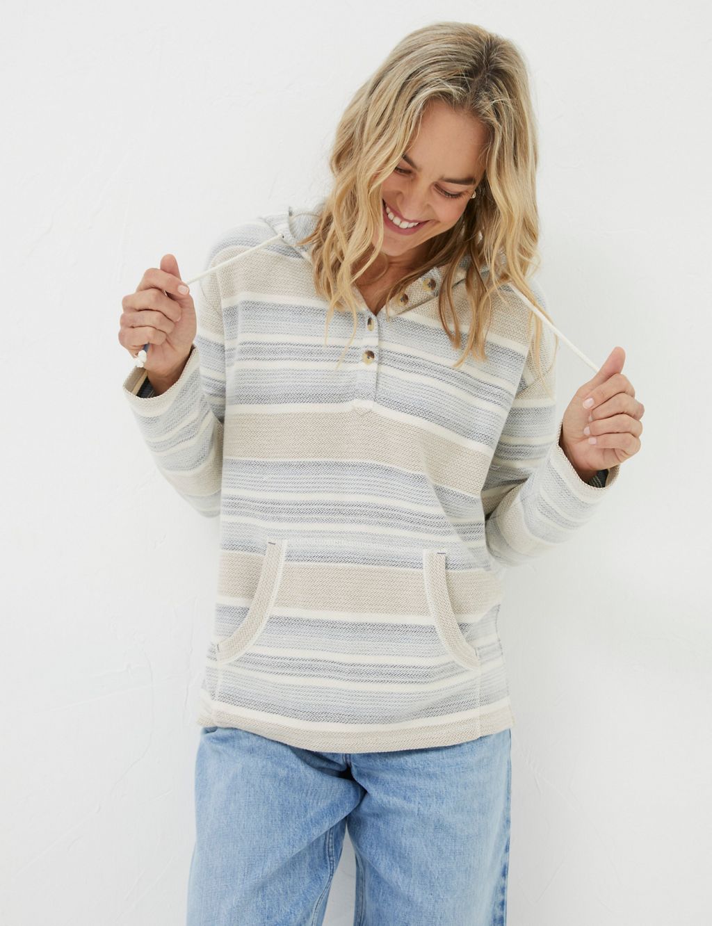 Pure Cotton Textured Striped Hoodie 3 of 4