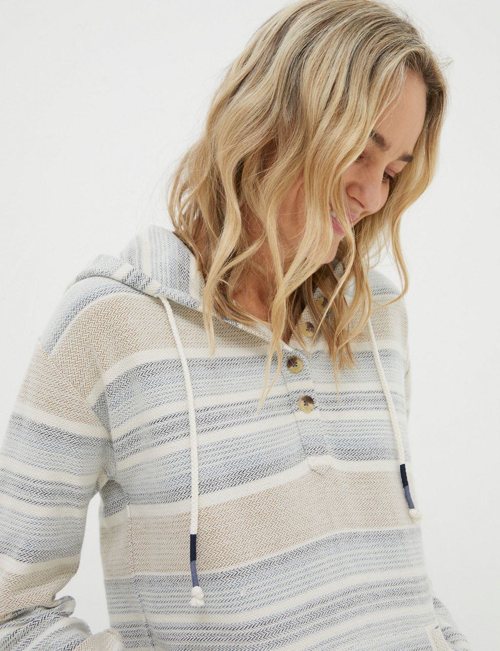 Pure Cotton Textured Striped Hoodie 4 of 4