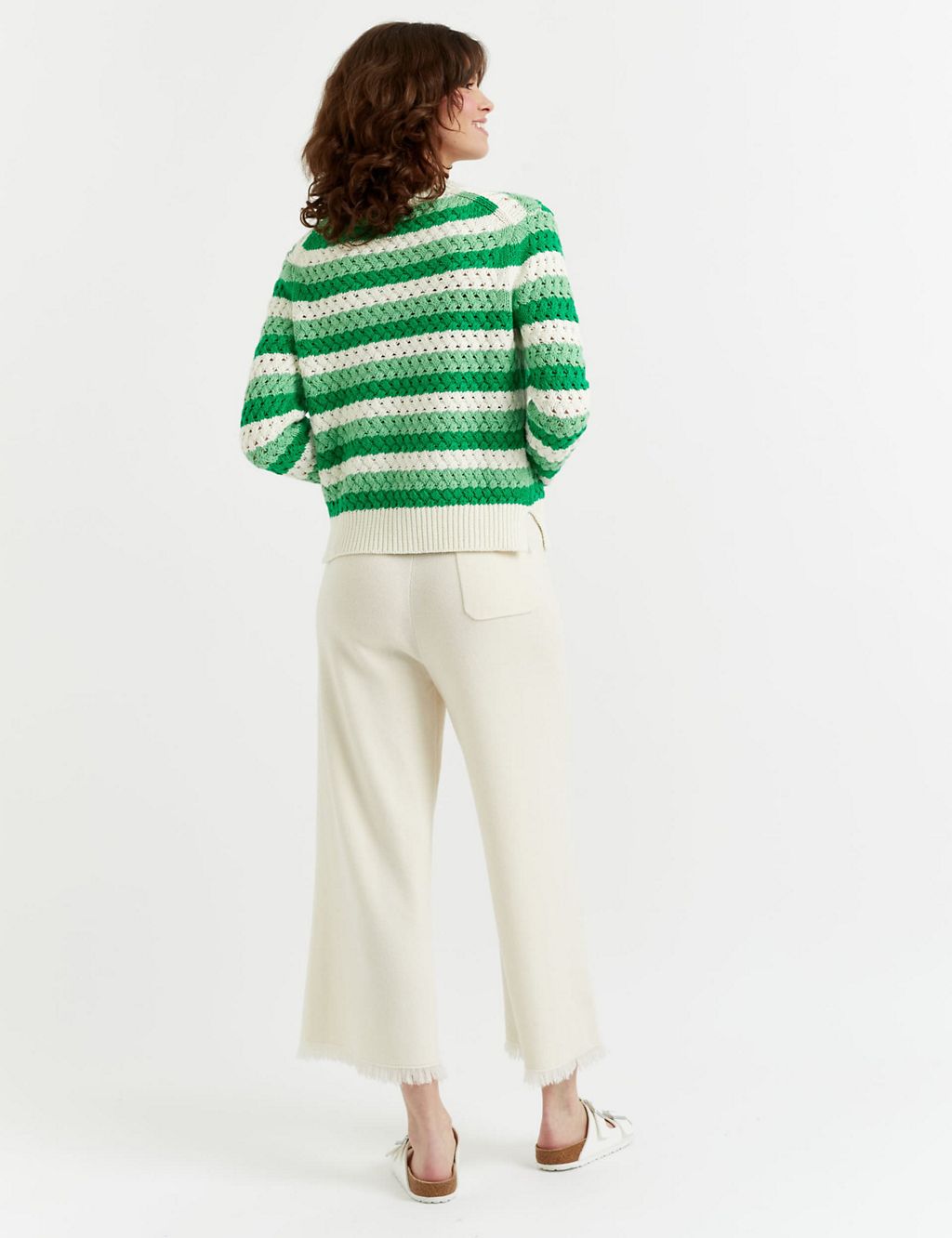 Pure Cotton Textured Striped Jumper 4 of 5