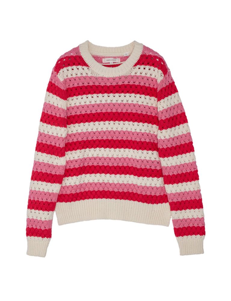 Pure Cotton Textured Striped Jumper 2 of 4