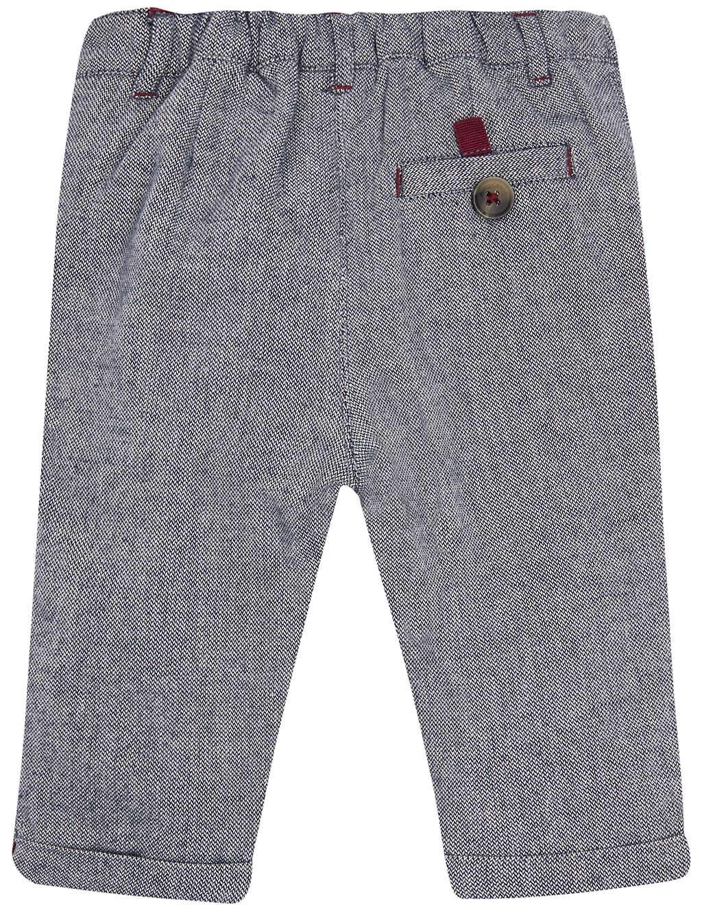 Pure Cotton Textured Trousers 6 of 6