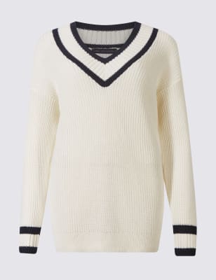 V neck cricket on sale jumper