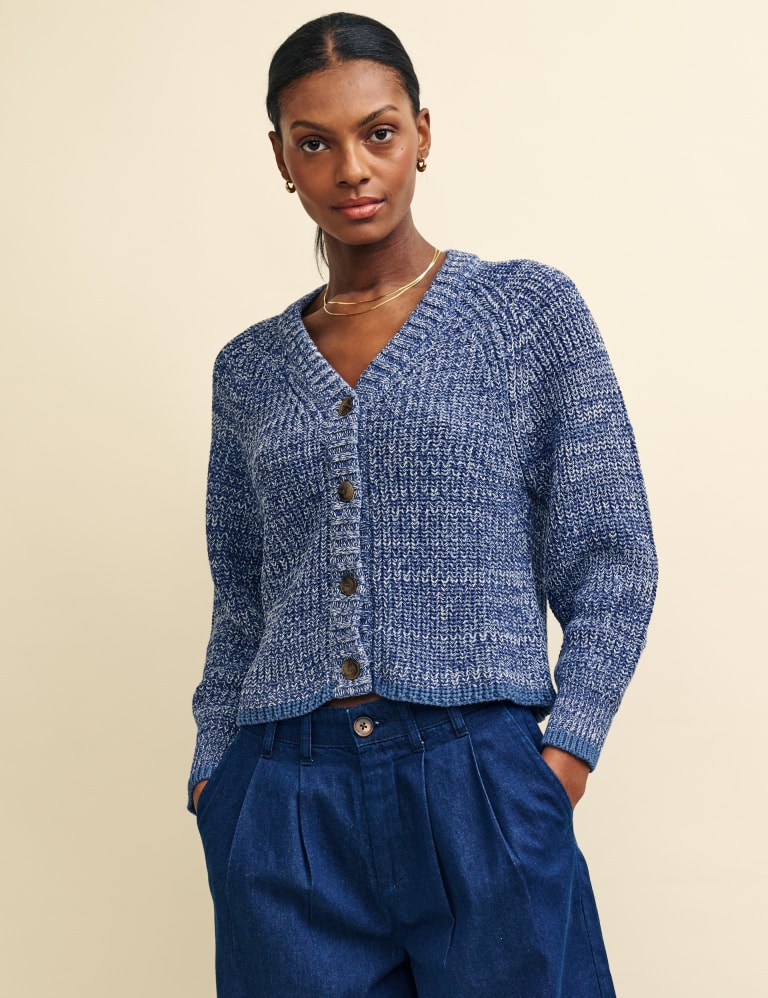 Blue cotton cardigan store