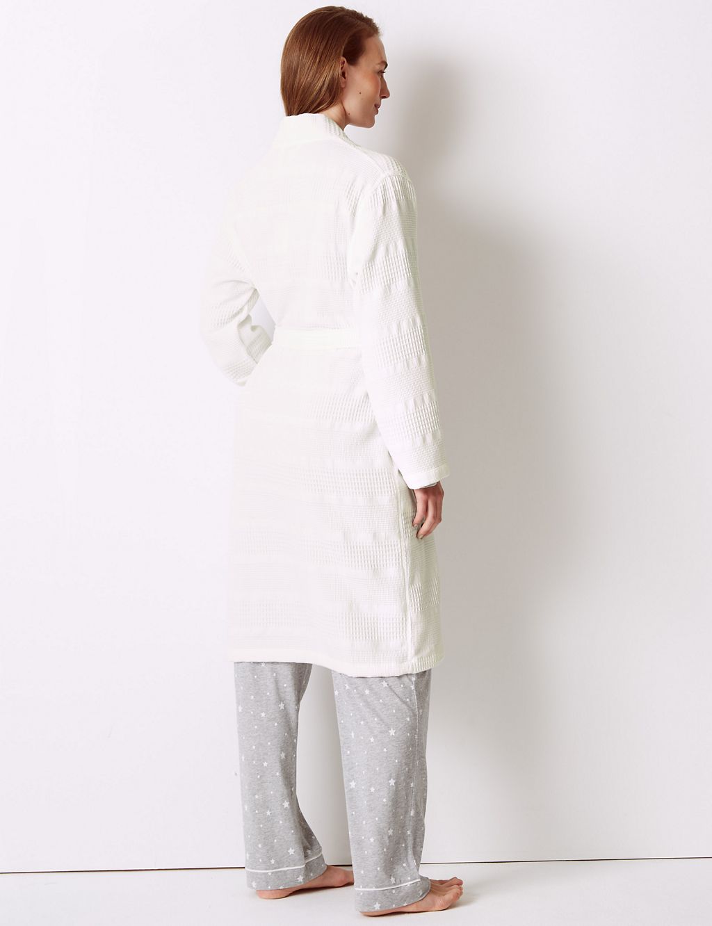 Pure Cotton Textured Waffle Dressing Gown 2 of 4