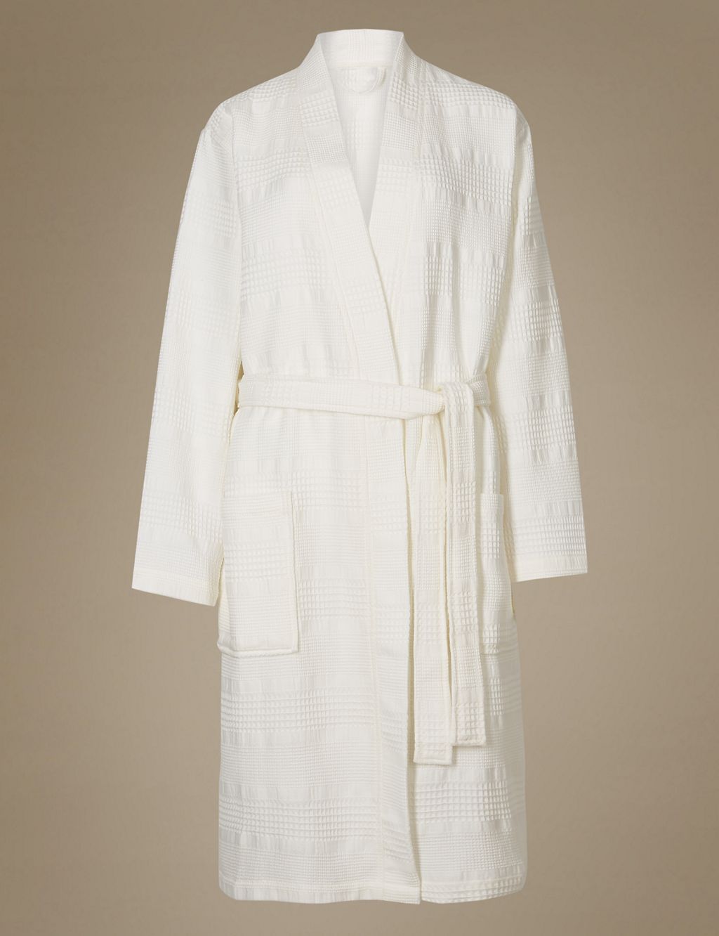 Pure Cotton Textured Waffle Dressing Gown 1 of 4