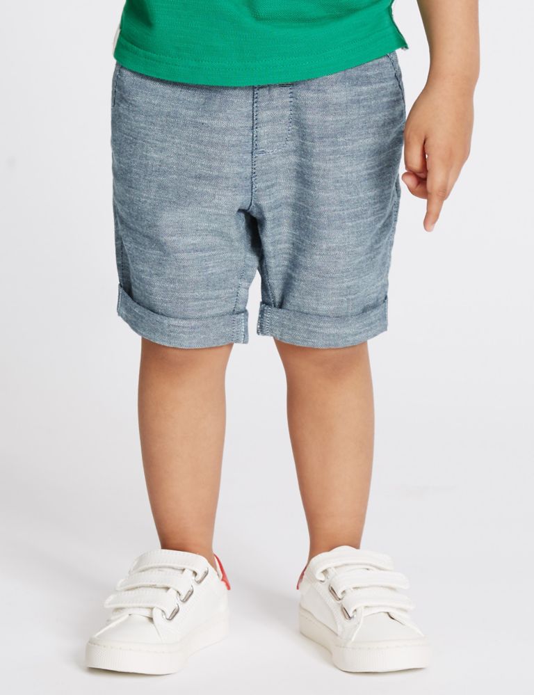 Pure Cotton Textured Woven Shorts (3 Months - 5 Years) 3 of 6