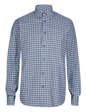 Pure Cotton Thermal Gingham Checked Shirt Image 2 of 3