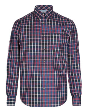 Pure Cotton Thermal Grid Checked Shirt Image 2 of 3