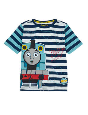 Pure Cotton Thomas & Friends™ Striped T-Shirt (1-6 Years) Image 2 of 3