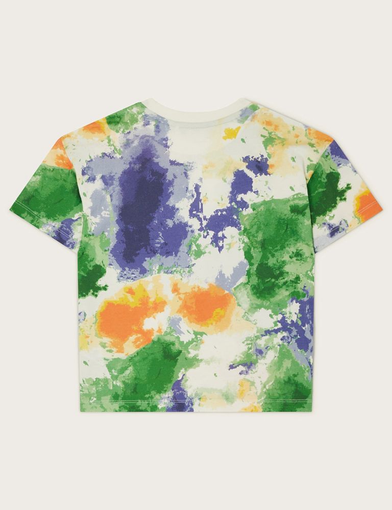Pure Cotton Tie Dye Embroidered T-Shirt (3-13 Yrs) 2 of 3