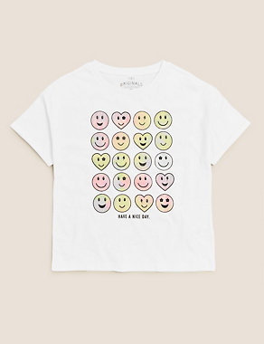 Pure Cotton Tie Dye Smile T-Shirt (6-16 Yrs) Image 2 of 5