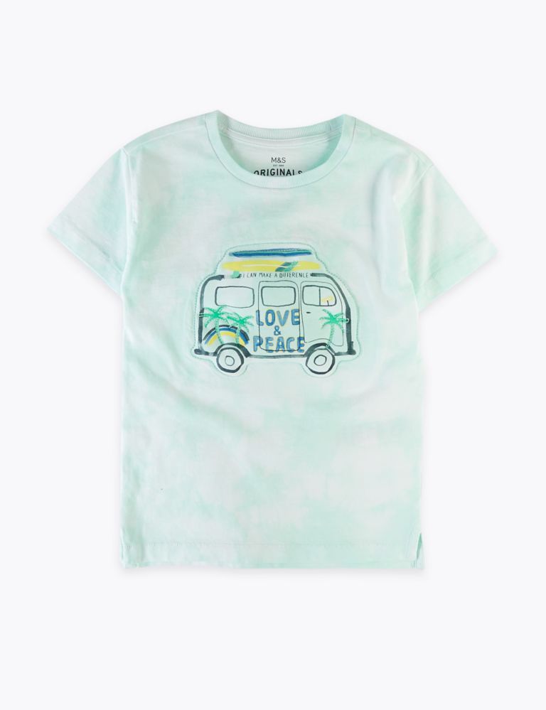 Pure Cotton Tie Dye Transport T-Shirt (2-7 Yrs) 2 of 4