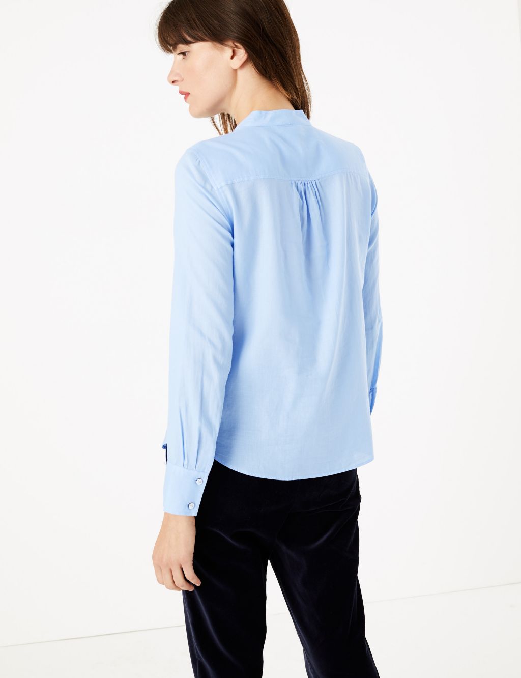 Pure Cotton Tie Neck Shirt | M&S Collection | M&S