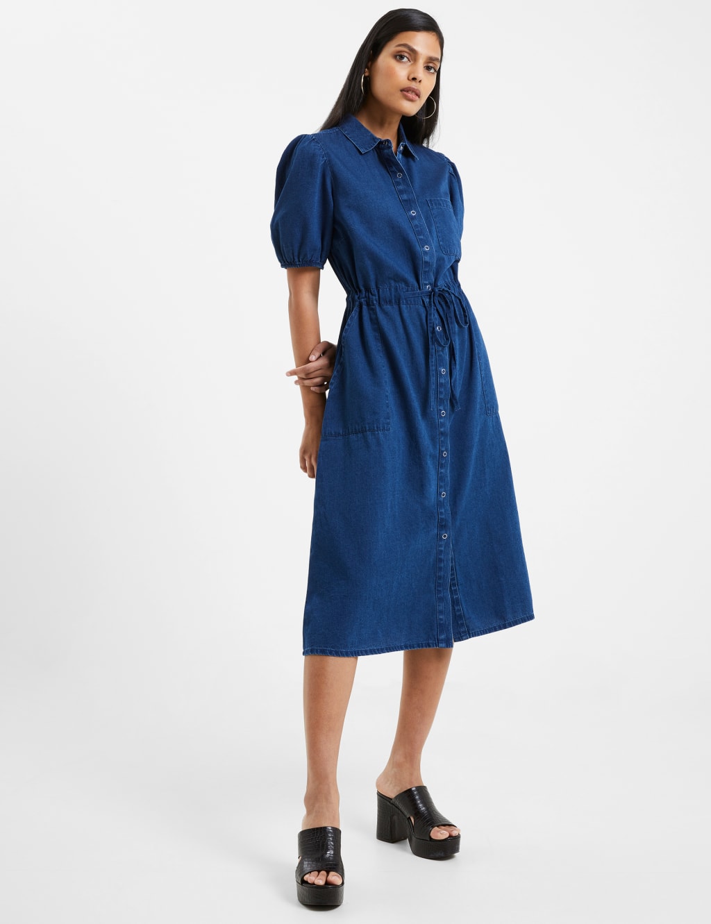 Cotton shirt dress midi outlet